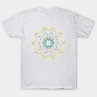 Feathers and Catkins Kaleidoscope Pattern T-Shirt